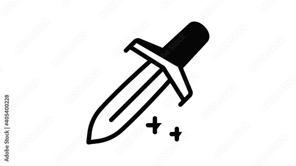 Poster blacksmith sword icon animation best object on white background