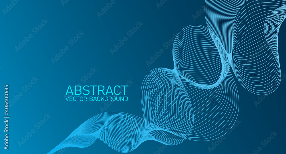 Poster abstract wave element for design. stylized line art background. digital frequency track equalizer. a
