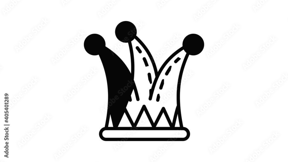 Poster event clown hat icon animation best object on white background