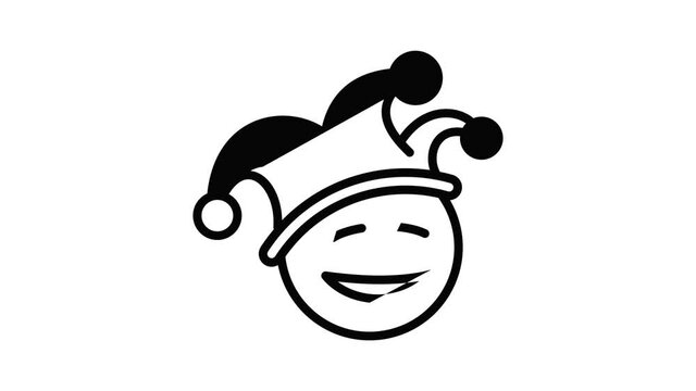 Happy clown face icon animation best object on white background