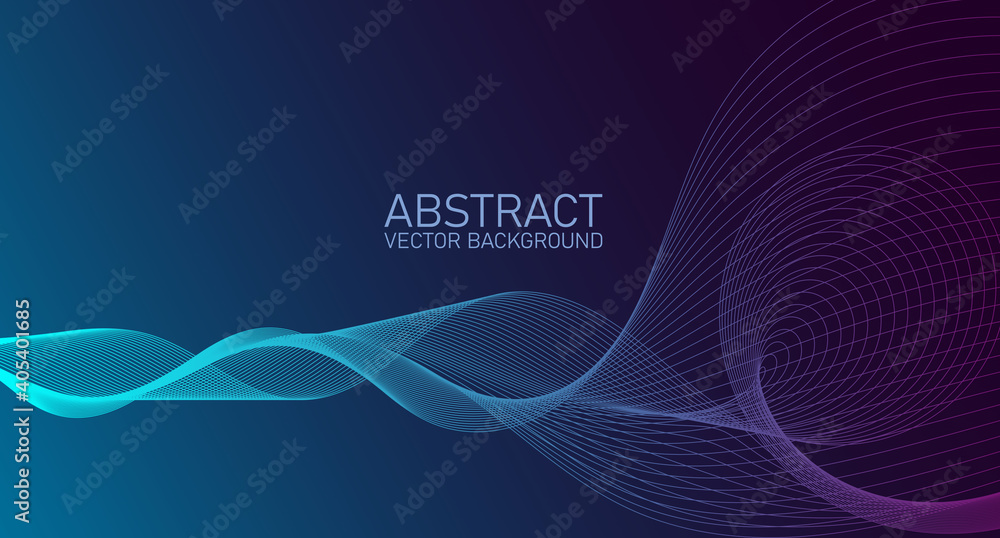 Poster abstract wave element for design. stylized line art background. digital frequency track equalizer. a