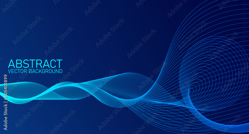 Poster abstract wave element for design. stylized line art background. digital frequency track equalizer. a