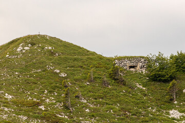 Fototapeta na wymiar bunker with overview on nearby hills 