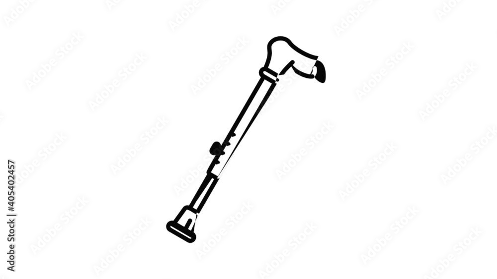 Poster walking stick icon animation best object on white background