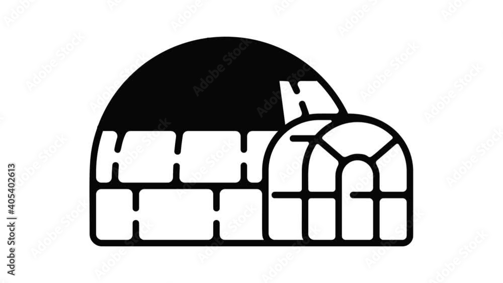 Poster polar igloo icon animation best object on white background