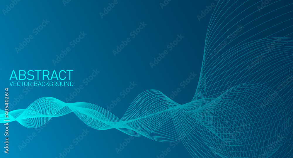 Poster abstract wave element for design. stylized line art background. digital frequency track equalizer. a
