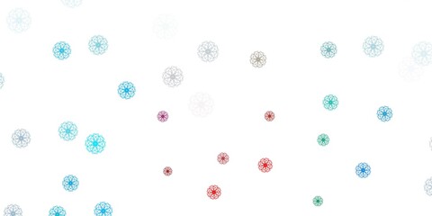 Light blue, red vector natural artwork with flowers.