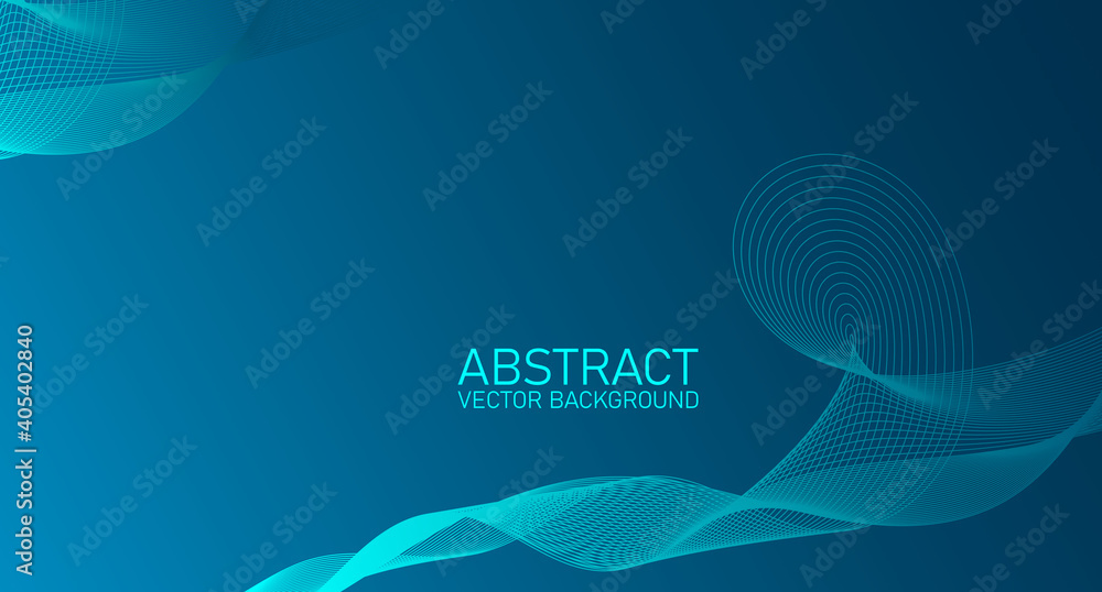 Poster abstract wave element for design. stylized line art background. digital frequency track equalizer. a