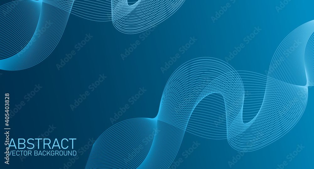 Poster abstract wave element for design. stylized line art background. digital frequency track equalizer. a