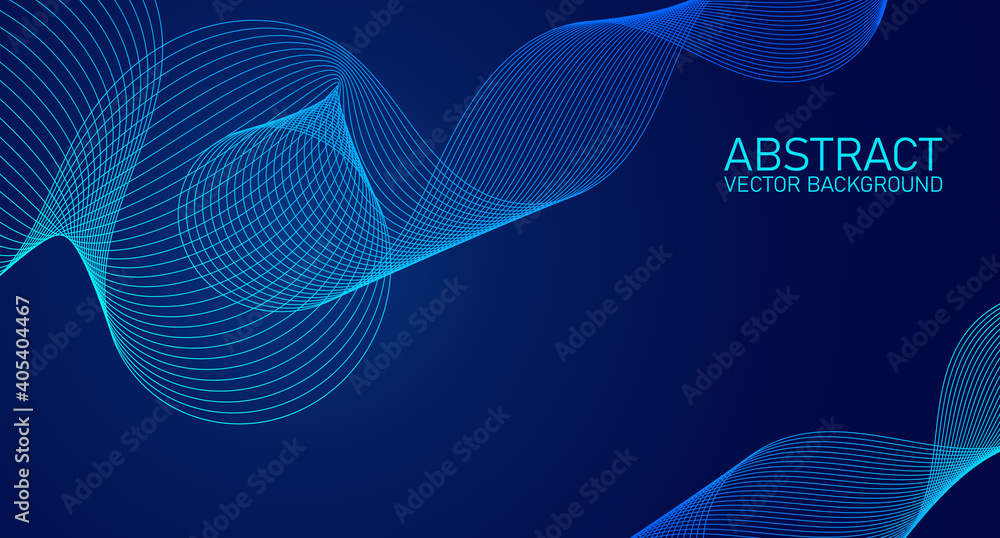 Poster abstract wave element for design. stylized line art background. digital frequency track equalizer. a