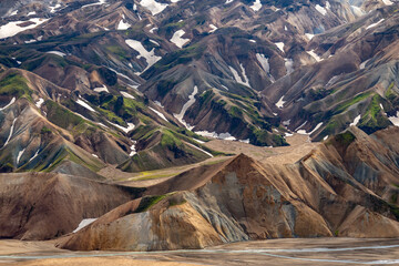 Volcanic mountains of Landmannalaugar in Fjallabak Nature Reserve. Iceland