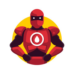 Blood Superhero Mascot Logo