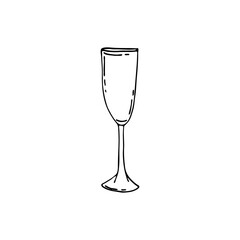 Doodle glasses for the bar. Hand-drawn illustrations. Glass objects