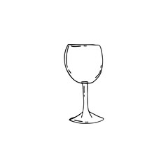 Doodle glasses for the bar. Hand-drawn illustrations. Glass objects