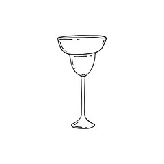 Doodle glasses for the bar. Hand-drawn illustrations. Glass objects