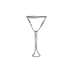 Doodle glasses for the bar. Hand-drawn illustrations. Glass objects