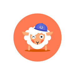 The Cute Lamb Flat Design Mascot Logo