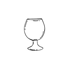 Doodle glasses for the bar. Hand-drawn illustrations. Glass objects