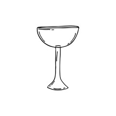 Doodle glasses for the bar. Hand-drawn illustrations. Glass objects