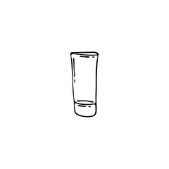 Doodle glasses for the bar. Hand-drawn illustrations. Glass objects