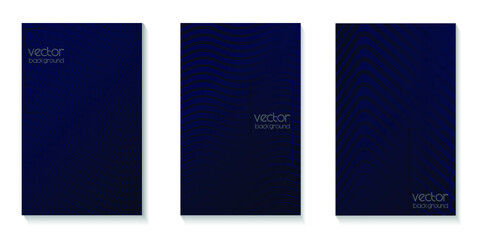 Dark blue color halftone dots line cover page , vector background 