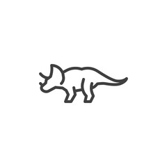 Triceratops dinosaur line icon. linear style sign for mobile concept and web design. Triceratops outline vector icon. Symbol, logo illustration. Vector graphics