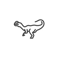 Dilophosaurus dinosaur line icon. linear style sign for mobile concept and web design. Dilophosaurus outline vector icon. Symbol, logo illustration. Vector graphics