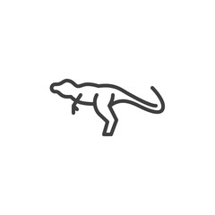 Tyrannosaurus dinosaur line icon. linear style sign for mobile concept and web design. Tyrannosaurus outline vector icon. Symbol, logo illustration. Vector graphics