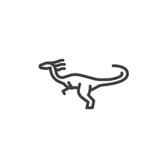 Velociraptor dinosaur line icon. linear style sign for mobile concept and web design. Velociraptor outline vector icon. Symbol, logo illustration. Vector graphics