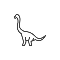 Brontosaurus dinosaur line icon. linear style sign for mobile concept and web design. Brontosaurus outline vector icon. Symbol, logo illustration. Vector graphics