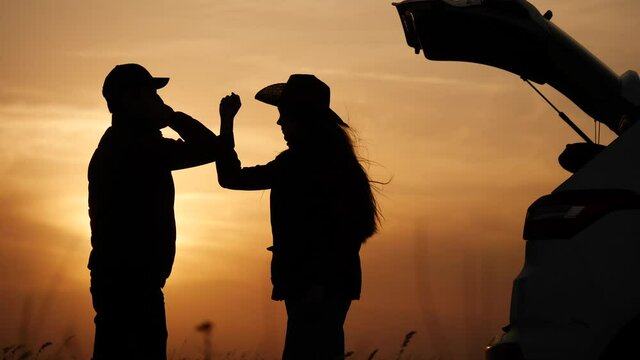tourists touch elbows social distance. bump avoid greeting. coronavirus pandemic concept. couple of travelers meeting greet each other distance observing a social distance. bump avoid car greeting