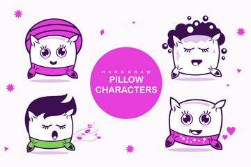 Pillows in cute and adorable cartoon characters