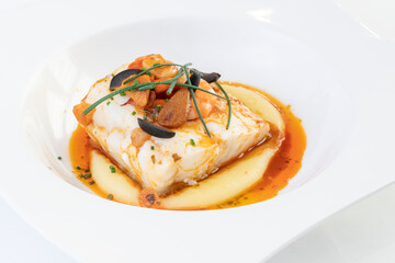 Ajoarriero Cod on a white plate