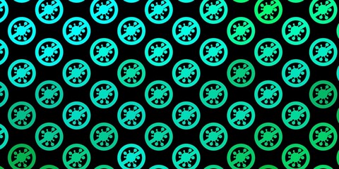 Dark Green vector template with flu signs.