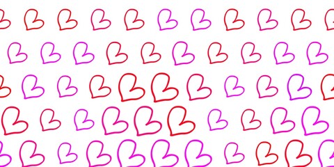 Light Purple, Pink vector background with Shining hearts.