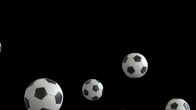 3D animation of soccer ball flow with alpha layer