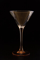 martini glass on black background