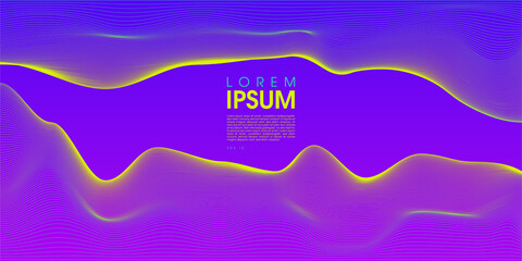 Abstract digital landscape with flowing particles. Cyber or technology background. Bigdata concept. Vector illustration.