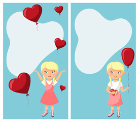 Set of Valentine's day vector backgrounds for social media, instagram stories, banner with space for text.