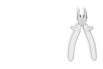Metal pliers with rubber grips Background on the theme of tools, repair or maintenance of equipment.