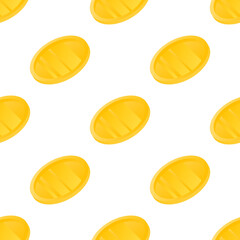 Money coins seamless pattern background. Business flat vector illustration. Gold money coin symbol pattern.
