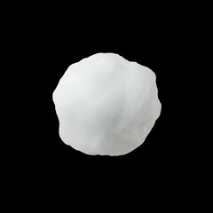 round snowball isolated on black background