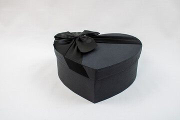 Valentine's day gift box with heart, empty heart box, open and closed gift box with lid