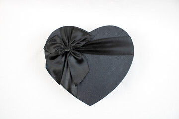 Valentine's day gift box with heart, empty heart box, open and closed gift box with lid