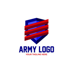 Shield military icon. Logo template. Vector illustration. 