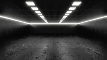 Interior of a dark industrial facility