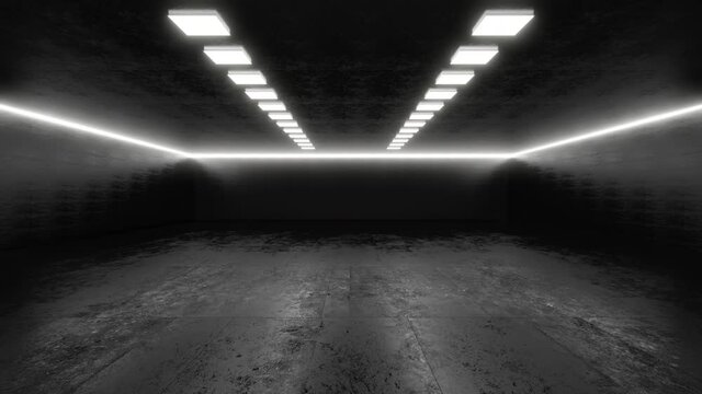 Interior of a dark industrial facility