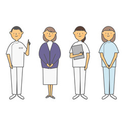 Vector illustration of multiple nurses