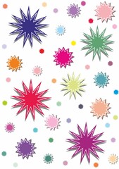 Different stars isolated on white background