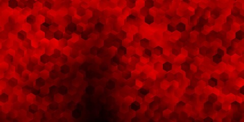 Dark red vector texture with colorful hexagons.